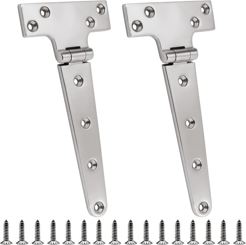 Laorde 316 Stainless Steel T Hinges Marine Grade Heavy Duty Boat Hatch Hinge Casting Cabinet Hardware Door Hinge with Screws - Image 1